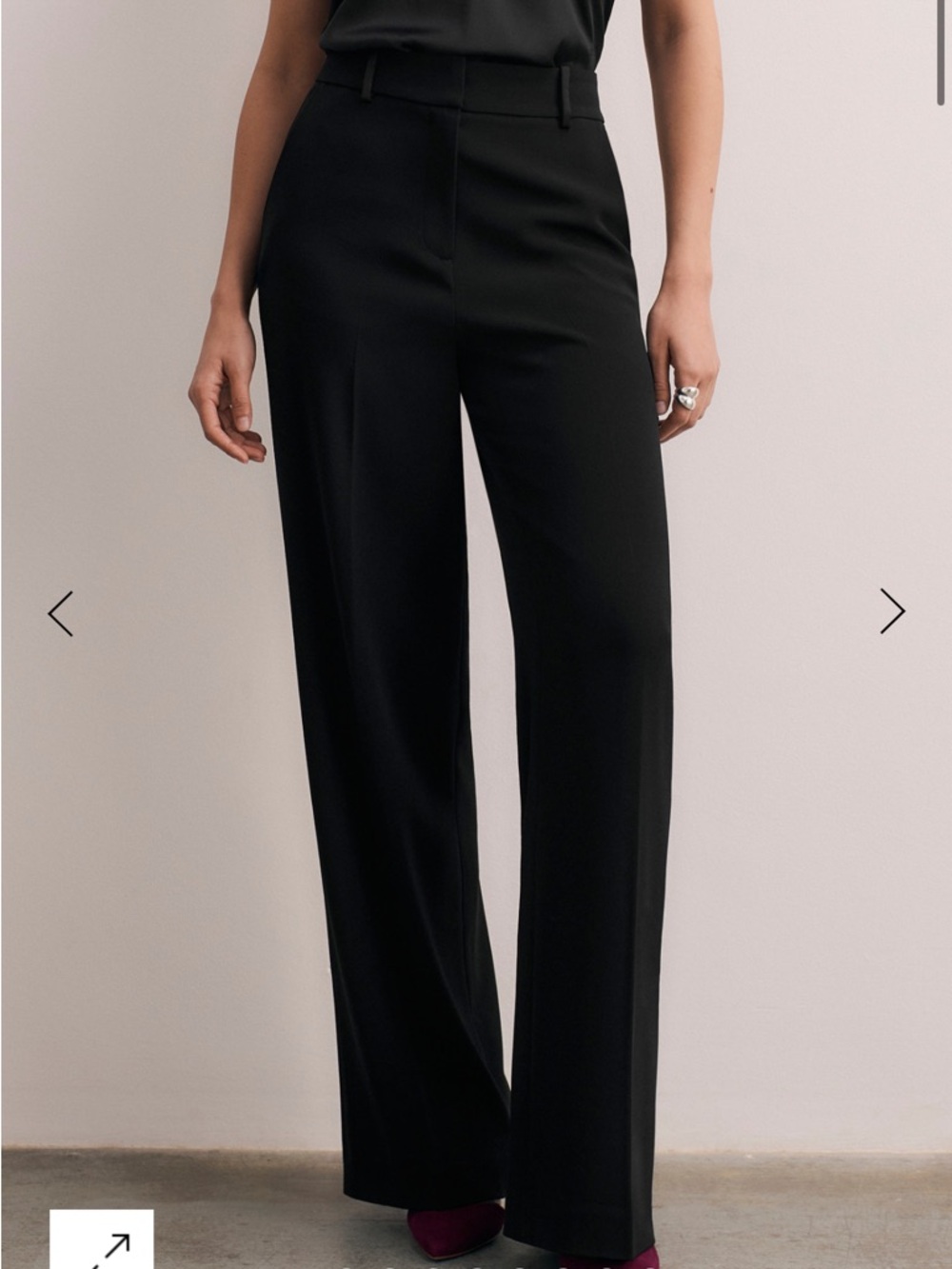 High-Waist Black Wide-Leg Trousers for Women